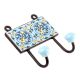 Turquoise Forest Green Floral Tiles Hooks